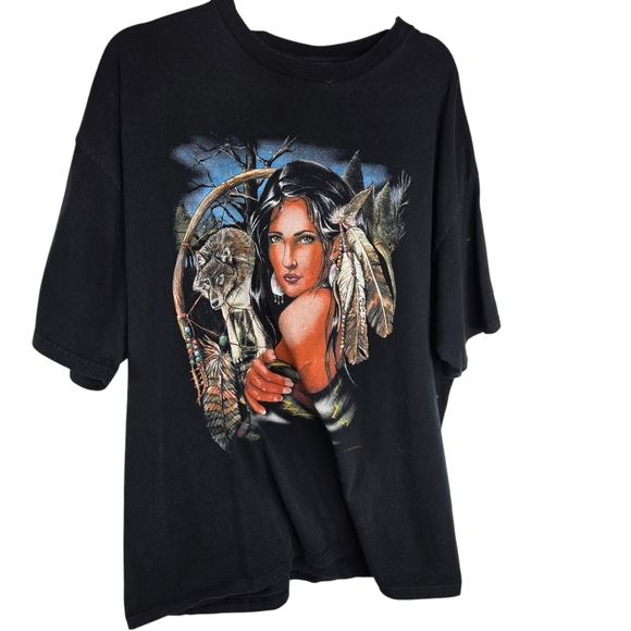 Vtg 90s Dreamcatcher Native American Branson Black Tshirt Made Usa - Picture 1 of 8